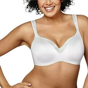 Playtex Secrets 4823 Body Revelation Underwire Full Coverage White Bra 42DD
